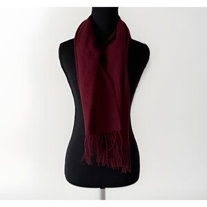 PUR Cashemere Small Scarf Burgundy Outdoor Minimalist Scandi Nordic Winter Layer